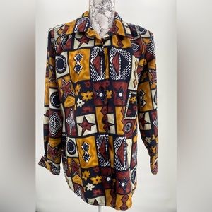 Sara Stephen womens button down, multicolored, vintage 80s, size Medium‎